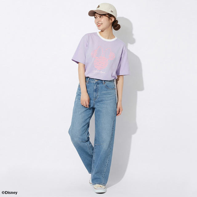 NEW 親子お揃い ディズニー アニマル柄フロッキー Tシャツ 1486A 綿100％ ベビード...