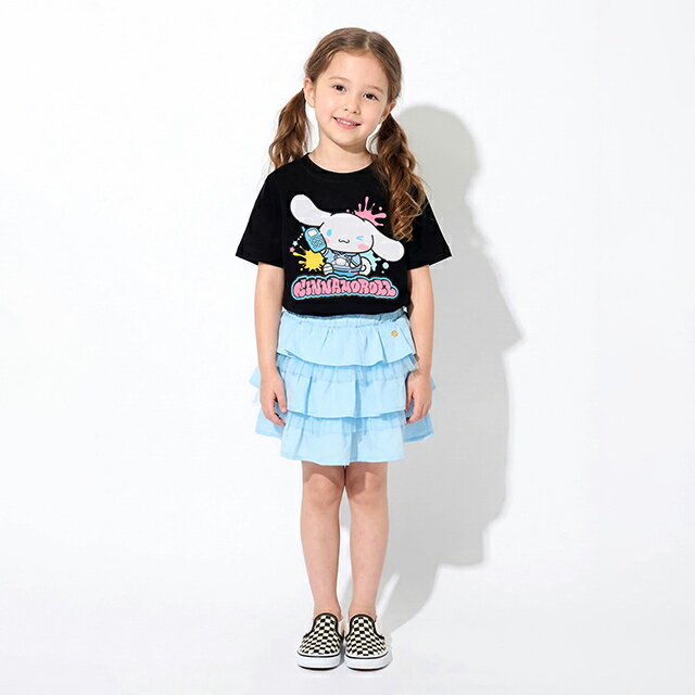 NEW 親子お揃い サンリオ ペイント Tシャツ 1555K ベビードール BABYDOLL 子供服 ベビー キッズ 女の子 ハローキティ クロミ マイメロディ シナモロール コラボ グッズ 80 90 100 110 120 130 140