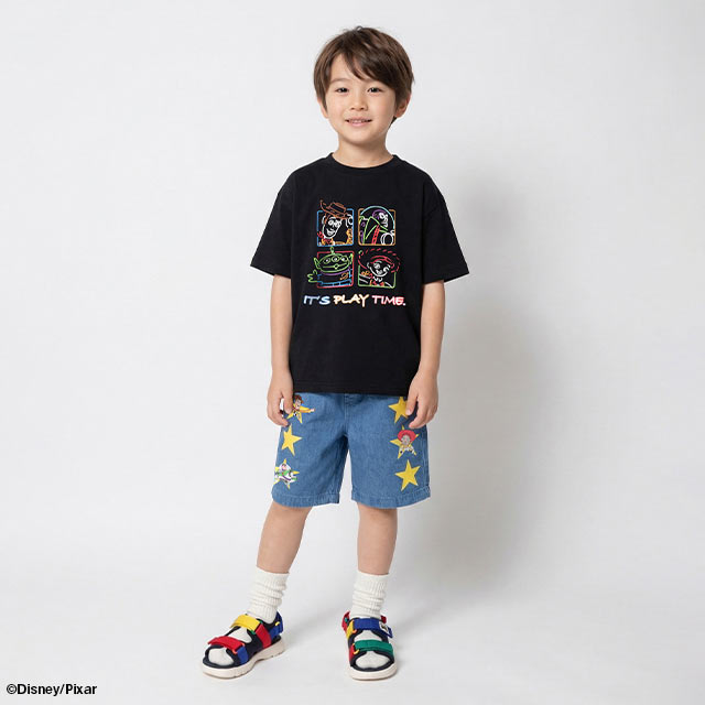 4/15NEW 親子お揃い ディズニー トイ・ストーリー ラインアート Tシャツ 1592K 綿1...