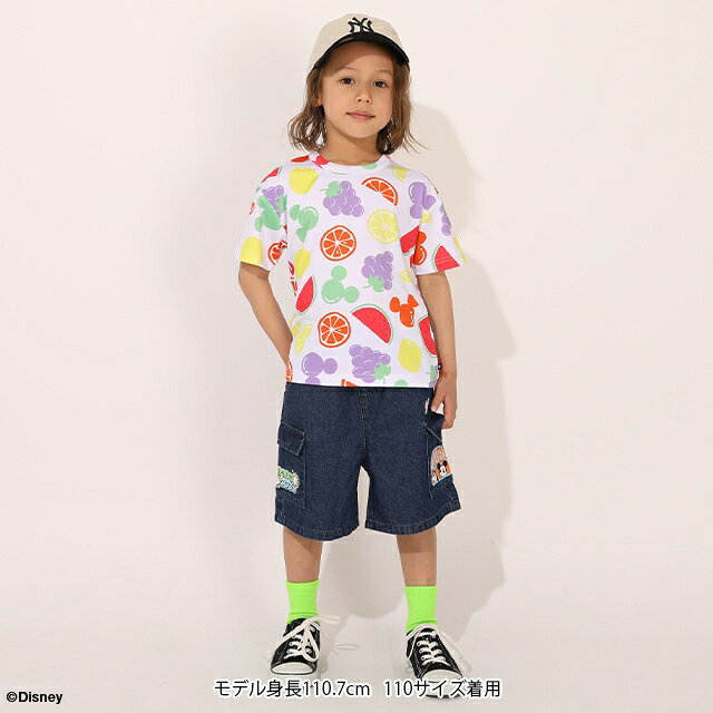 【S50】 【接触冷感】 ディズニー フルーツ 総柄 Tシャツ 1713K ベビードール BABY...