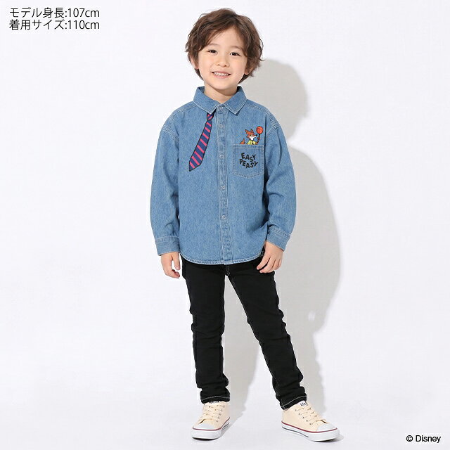通販限定サイズあり 親子お揃い ディズニー ネクタイ シャツ 1953K 綿100％ ベビー...
