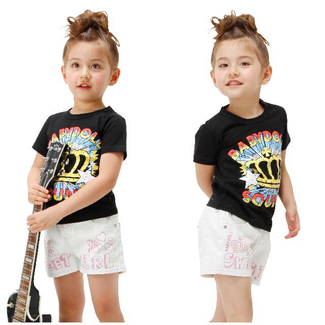 【50％OFF アウトレットSALE】 通販限定 BABYDOLL SOUNDTシャツ-子供服 男の子 女の子 ブラック 80-140cm ベビー キッズ ベビードール starvations-0520K 2018ss_sts