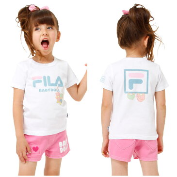 【50%OFF アウトレットSALE】通販限定 BABYDOLL サンリオ FILA キキララTシャツ-子供服 女の子 ホワイト フィラ 90-130cm ベビー キッズ ベビードール starvations-1216K