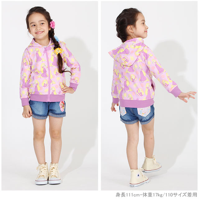 【S50 スプリング】ディズニー 総柄 ジップパーカー 3600K ベビードール BABYDOLL 子供服 ベビー キッズ 男の子 女の子 コスチューム コスプレ DISNEY★Collection