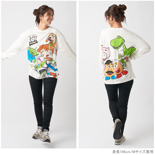 【S50 クリアランス】 親子お揃い ディズニー キャラクター 集合 ロンT 4436A ベビードール BABYDOLL 子供服 大人 ユニセックス 男女兼用 レディース メンズ