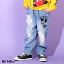 NEW ディズニー アニマル柄 ダメージ デニム ロングパンツ 9984K ベビードール BABYDOLL 子供服 ベビー キッズ 男の子 女の子 DISNEY...