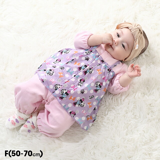 NEW ディズニー フリル 2WAYオール 0139B 綿100% ベビードール BABYDOLL 子供服 ベビー キッズ 女の子 ベビー服 ロンパース ミニー...
