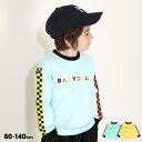 【30%OFF スプリングSALE】 チェッカー袖 ロンT 0278K 綿100% ベビードール BABYDOLL 子供服 ベビー キッズ 男の子 女の子 セー...
