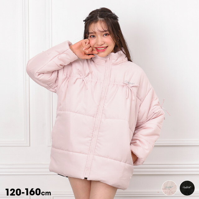 12/1まで【10％OFF SALE】 PINKHUNT リボン 中綿アウター 0803K キッズ ジュニア 女の子 PH ピンクハント ティーンズ 子供服 小学生 高学年 かわいい おしゃれ 中学生 セールのサムネイル
