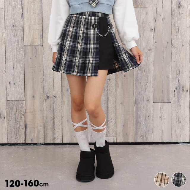 10/15NEW PINKHUNT チェーン プリーツスカート 1074K インナーパンツ付き キッズ ジュニア 女の子 PH ピンクハント ティーンズ 子供服 小学生 高学年 かわいい おしゃれ 中学生