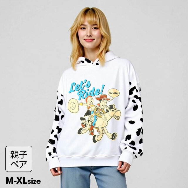 11/10NEW 親子お揃い ディズニー トイ・ストーリー アニマル 総柄 パーカー 1137A 綿100％ ベビードール BABYDOLL 大人 ユニセックス 男女兼用 レディース メンズ DISNEY トイストーリー