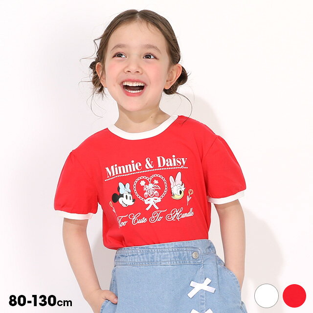 NEW ディズニー バックリボン Tシャツ 1340K ベビードール BABYDOLL 子供服 ベビー キッズ 女の子 DISNEY ミニー デイジー ディズニーTシャツ