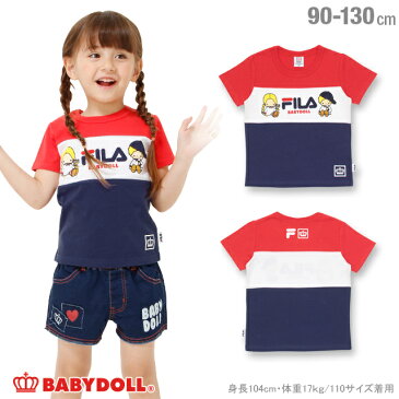 【30％OFF アウトレットSALE】BABYDOLL サンリオ FILA パティ＆ジミーTシャツ-子供服 男の子 女の子 ネイビー レッド フィラ 90-130cm ベビー キッズ ベビードール starvations-1211K