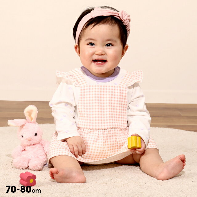 3/15一部再販 【50％OFF アウトレットSALE】 ジャンスカ ドッキング ロンパース 6496B ベビードール BABYDOLL 子供服 ベビー 女の子のサムネイル