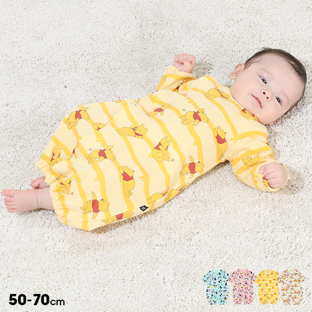 ディズニー 長袖 2WAY オール 9138B 綿100% ベビードール BABYDOLL 子供服 ベビー 男の子 女の子 DISNEY ロンパース ベビー服 ...