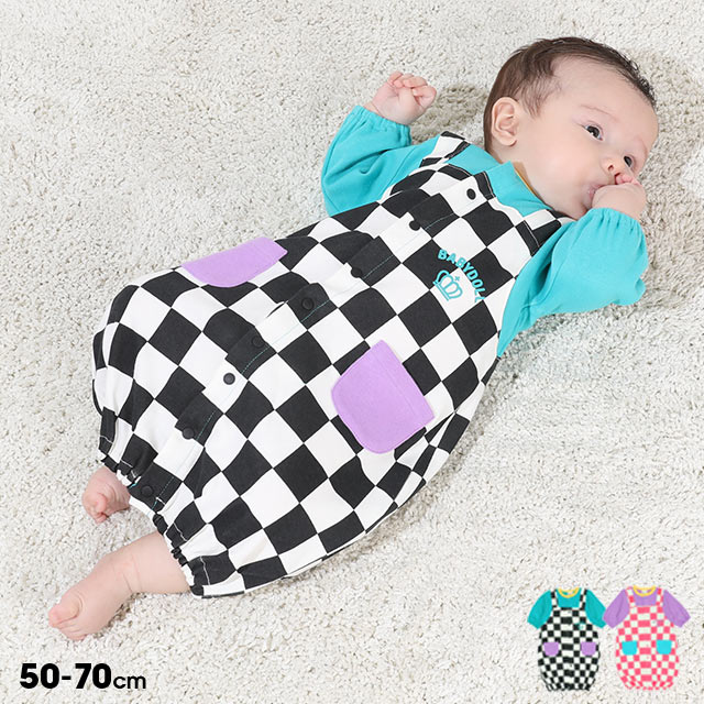 サロペット 風 長袖 2WAY オール 9143B ベビードール BABYDOLL 子供服 ベビー 男の子 女の子 ロンパース ベビー服 ツーウェイオール