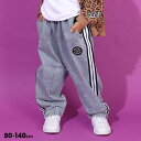 NEW ライン デニム トラック ロングパンツ 9639K ベビードール BABYDOLL 子供服 ベビー キッズ 男の子 女の子 ワイドパンツ デニムパンツ ...