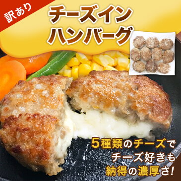 訳あり チーズインハンバーグ 10個入り アウトレット 業務用 大容量 冷凍 冷凍食品 レンジ ハンバーグ 温めるだけ チーズイン 5種 お買い得 濃厚 ジューシー 電子レンジ 肉加工品 食品 合挽肉 旨み 甘み お手軽 牛肉 豪州産 豚肉 国産 チーズ お取り寄せ