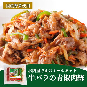 ミールキット 青椒肉絲 290g 冷凍食品 冷凍 チンジャオロース たれ付き 中華料理 簡単調理 時短 おかず お惣菜 在宅 冷凍保存 おうちごはん 昼食 夕食 中華 肉 国産野菜 牛肉 ギフト 食品 牛バラ スターゼン ポイント消化