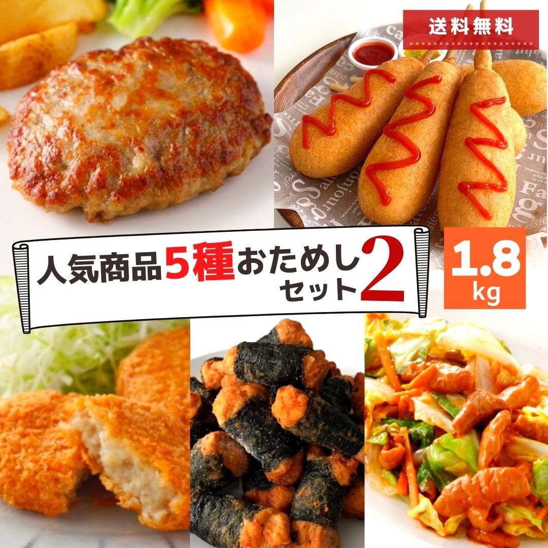 冷凍食品 惣菜 肉 5種 福袋 1.8kg 送料無料 ハンバ