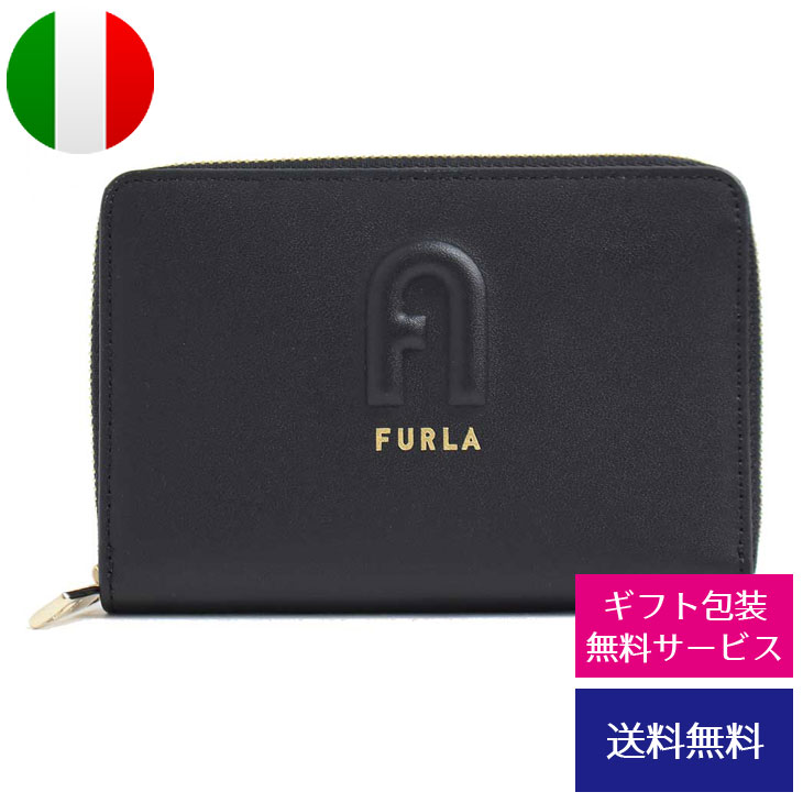 フルラ ギフト フルラ FURLA 二つ折り財布 2つ折り財布 コンパクト財布 RITA(リタ) PDS7FRI E35000 O6000 FURLA RITA M ZIP AROUND NERO//PDS7FRI-NERO【新品】【ブランド】プレゼント ラッピング無料 ギフト 送料無料 あす楽 父の日 母の日 誕生日