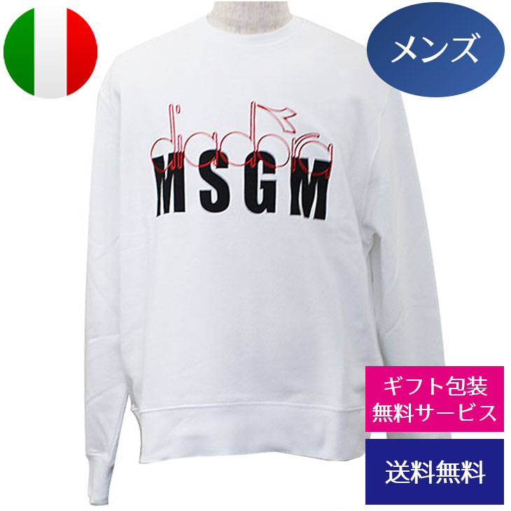 エムエスジーエム トレーナー メンズ MSGM エムエスジーエム メンズ長袖トレーナー ウェア アパレル FELPA/SWEATSHIRT 2440MM307 184194 01//2440MM307-184194-01【新品】【ブランド】プレゼント ラッピング無料 ギフト 送料無料 あす楽 父の日 母の日 誕生日