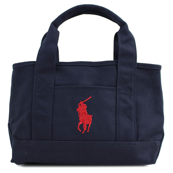 ポロラルフローレン Polo by Ralph Lauren キャンバストートバッグ スモール ビッグポニー刺繍 SCHOOL TOTE SM II RAS10085A//RAS10085A-NVRED【新品】【ブランド】