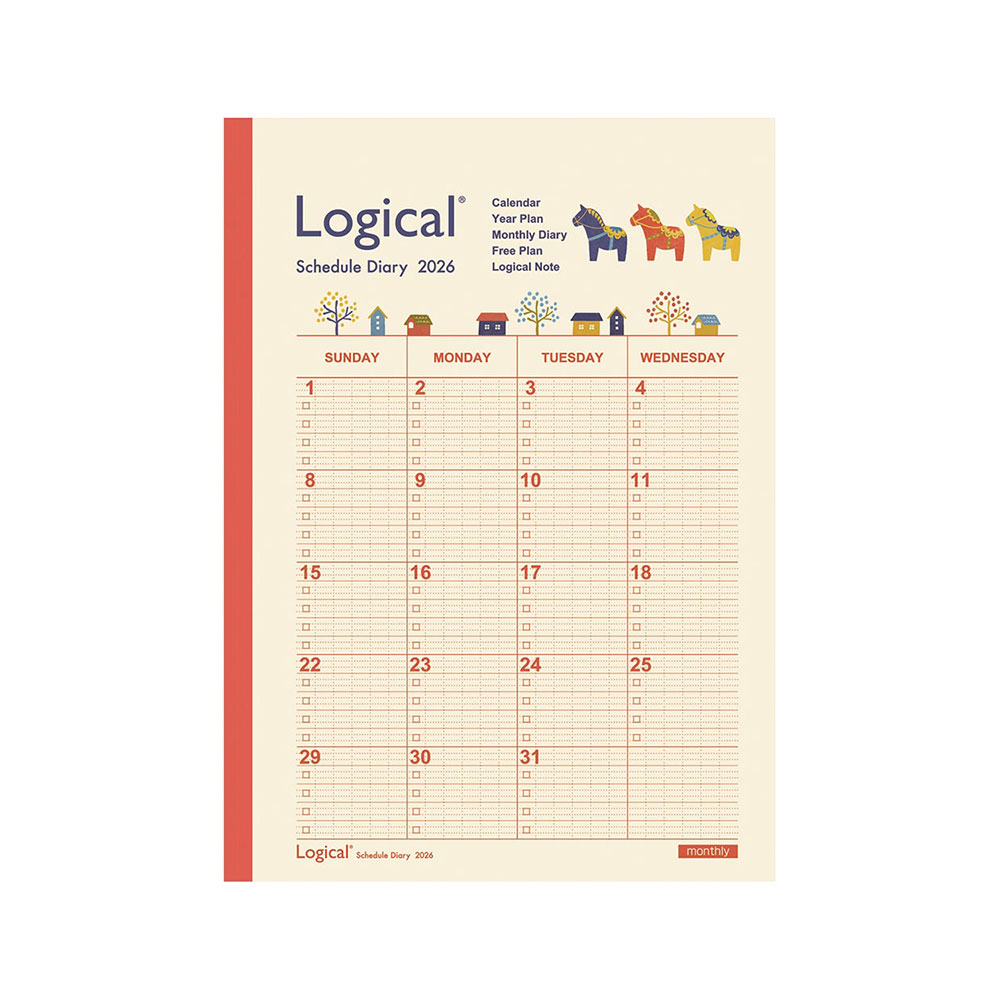 ナカバヤシ ロジカルダイアリー2026月間ノートタイプA B5 ウマ NS-B502-26AE B5 月間ブロック 2025.12..