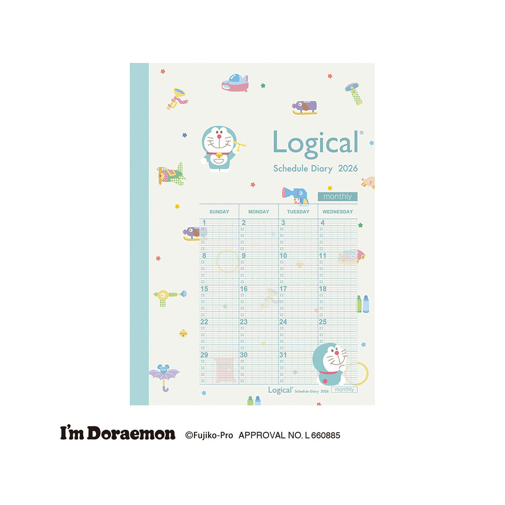 ナカバヤシ ロジカルダイアリー2026月間ノートタイプSD B6ドラえもん NS-B602-26SDA1 B6 月間ブロック 2025.12〜2027.3