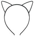 耳付きカチューシャ ブラック 4654 黒 カチューシャ 猫耳 アニマル ハロウィン コスプレ 可愛い レディース ヘアアクセサリー