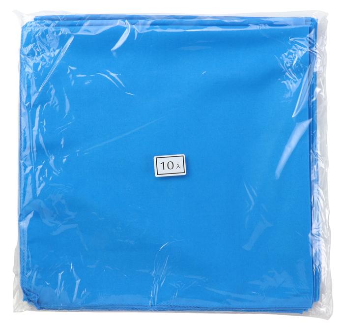 バンダナ無地 青 10枚組 18179 青 バンダナ 無地 10枚セット ポリエステル 無地バンダナ 作業用 運動会 体育祭