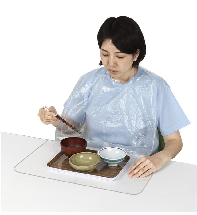 ポケット付使い捨て食事用エプロン100枚入 51958 使い捨てエプロン 食事用エプロン ポケット付きエプロ..