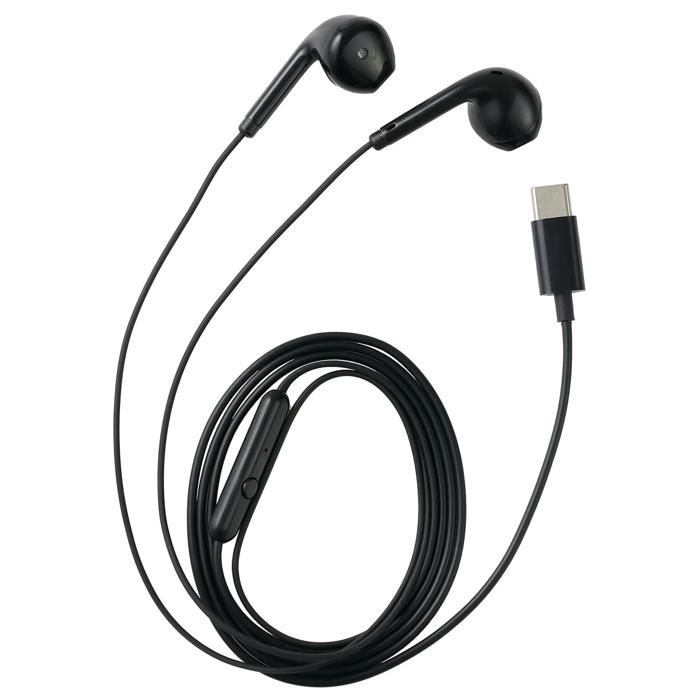インナーイヤー型マイク付きイヤホン Type-C 77690 タイプC イヤホン 有線 インナーイヤー型 USB Type-C 音楽 通話 マイク付き web会議 在宅勤務 オンライン会議 スマートフォン タブレット