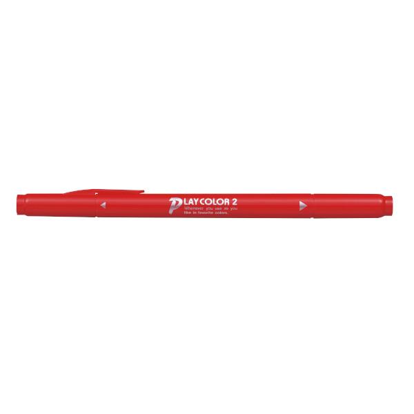 トンボ鉛筆　水性サインペンプレイカラー2　赤