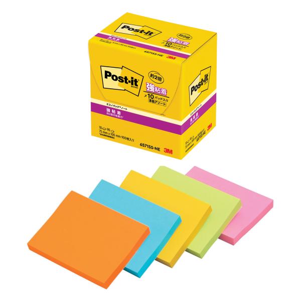スリーエム　エコノパックTM　強粘着ノート　5色混色6　571SS-NE