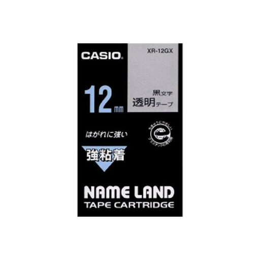 カシオ ネームランドテープ12mm 透明/黒文字 カシオ ネームランドテープ12mm 透明/黒文字