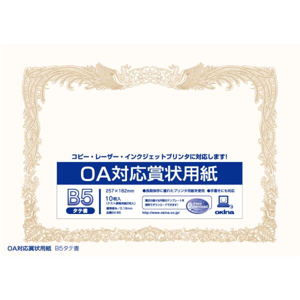 オキナ　OA対応賞状用紙　10枚入り