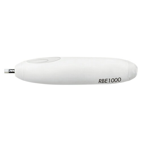 ラビット電動消しゴム　RBE−10 RBE-1000商品スペック●全長：130mm●電源：アダプタ式（AC）●材質：ABS樹脂●ACアダプタ，替えゴム4種各5本，ホルダー2個付※仕様変更で商品画像と異なる場合があります。ご了承ください。