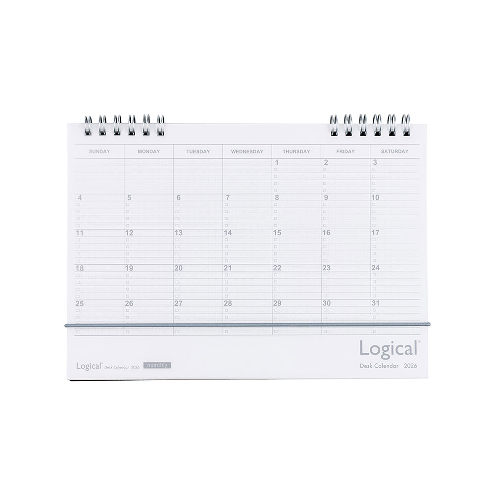 2026年 カレンダー ナカバヤシ ロジカル卓上カレンダー2026リングタイプ A5 ホワイト CLT-A502-26W