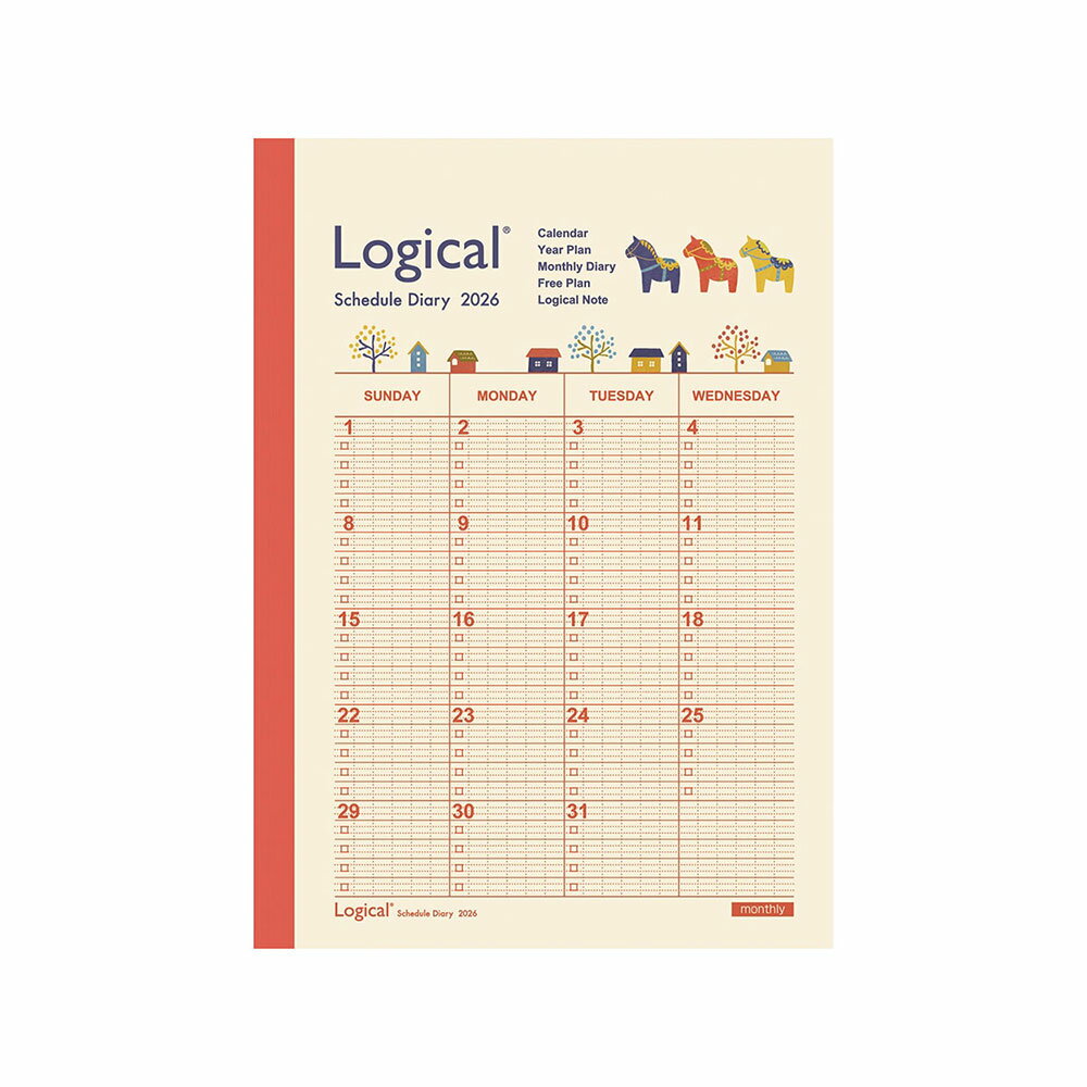 ナカバヤシ 2026年ダイアリー ロジカルダイアリー2026月間ノートタイプA B6 ウマ NS-B602-26AE