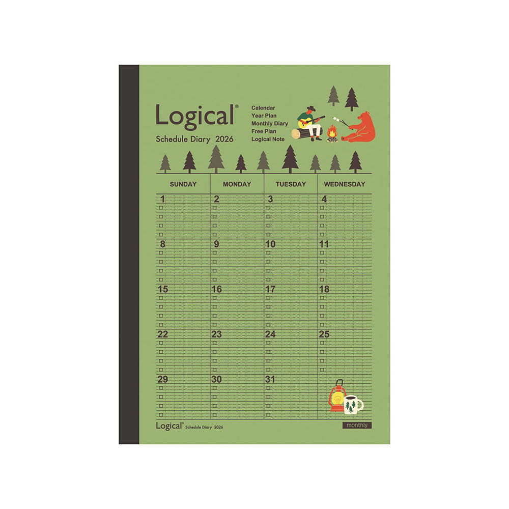 ナカバヤシ 2026年ダイアリー ロジカルダイアリー2026月間ノートタイプA B6 キャンプ NS-B602-26AS1