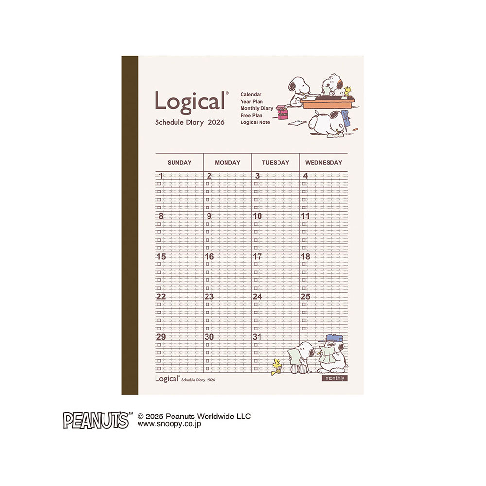 ナカバヤシ 2026年ダイアリー ロジカルダイアリー2026月間ノートタイプP A5ピーナツ2 NS-A502-26PA2のサムネイル