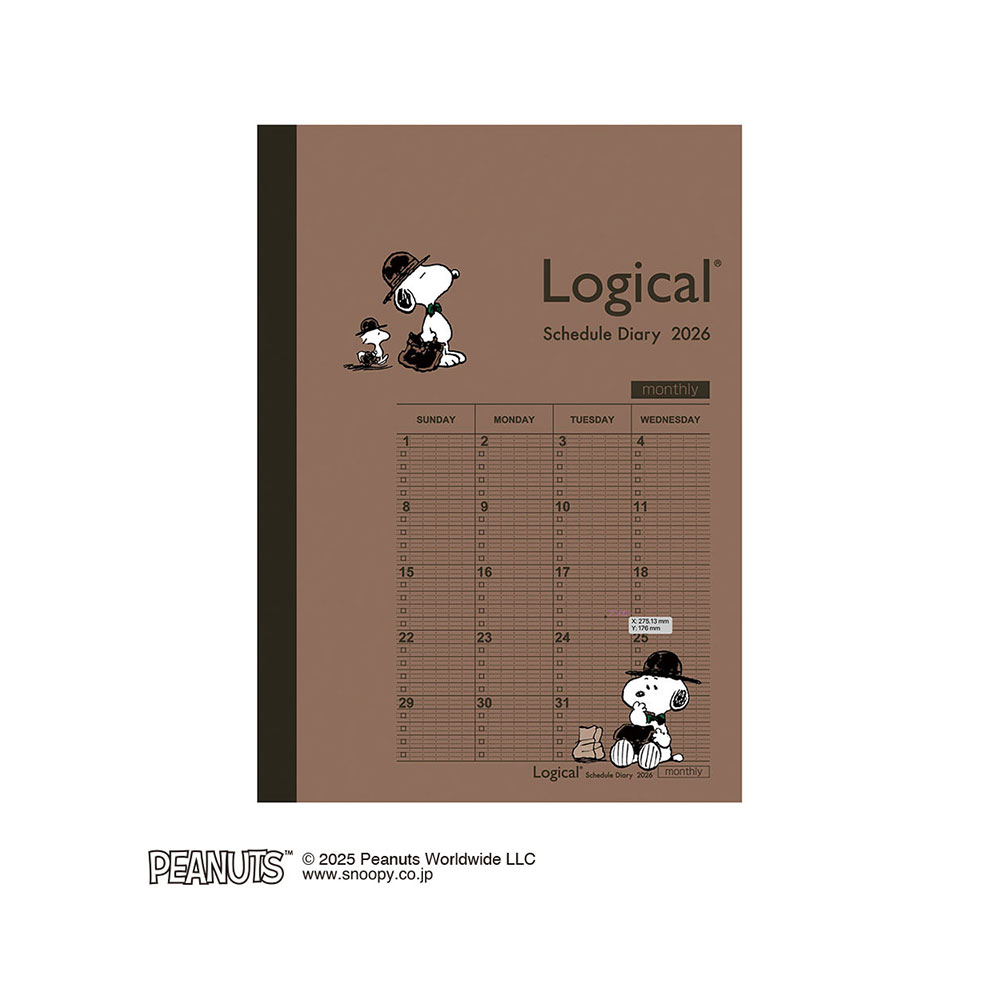 ナカバヤシ 2026年ダイアリー ロジカルダイアリー2026月間ノートタイプP B6ピーナツ2 NS-B602-26PA2
