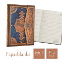 ペーパーブランクス Paperblanks 2026年 ダイアリー ミディサイズ サファヴィー・インディゴ Safavid Indigo DJ1216-1