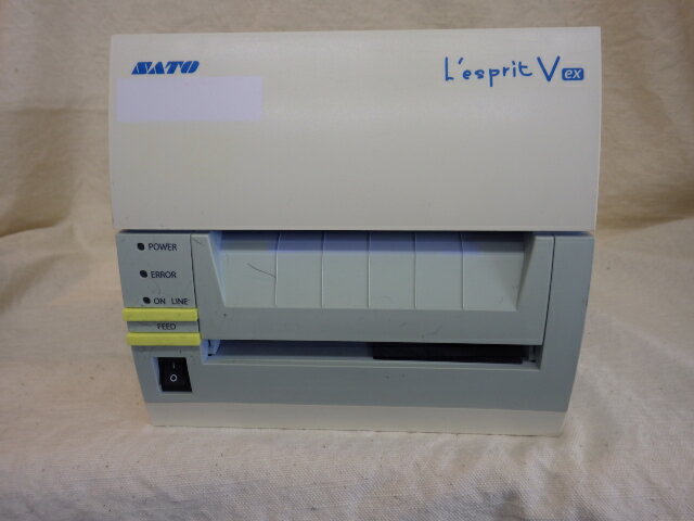 【中古】SATO BARCODE PRINTER L'esprit レスプリ　R408v-exCUTUSB+LAN+RS-232C色焼けがあります。写真ご参照ください。カッター内蔵・インクリボン・感熱紙両用