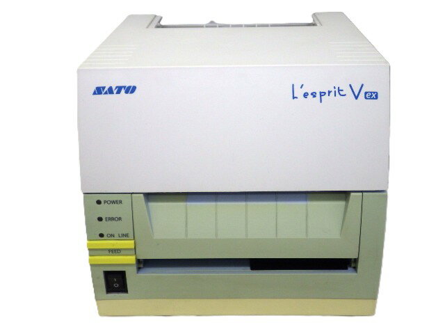 【中古】SATO バーコードプリンター！レスプリV-ex　T408v−ex STD /USB/LAN/ RS-232レシートプリンター・印字動作確認済み！感熱紙タイプ天板なし・色焼けがある為、お安くなっています。カッターは内蔵されておりません。※技術的なご指導はできません