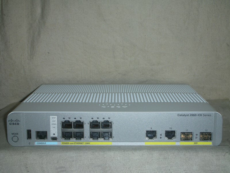 【中古】Cisco Catalyst 2960-CX [WS-C2960CX-8PC-L V03] ※C15 Type電源ケーブル付属※