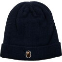 A BATHING APE ア ベイシング エイプ NEON COLOR KNIT CAP NAVY ビーニー 紺 Size 【フリー】 【新古品・未使用品】 20791573