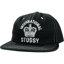 STUSSY ステューシー 25SS MID-DEPTH INTERNATIONAL CROWN STRAPBACK BLACK キャップ 黒 Size 【フリー】 【新古品・未使用品】 20820119