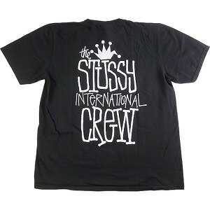 STUSSY ステューシー 24SS CROWN INTERNATIONAL TEE PIGMENT DYED Black Tシャツ 黒 Size 【L】 【新古品・未使用品】 20789367